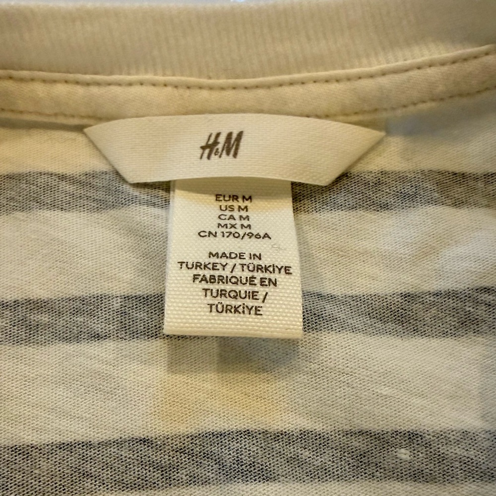 H&M Black and Cream Paris Stripped Tee - Picture 3 of 6